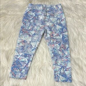 NEW In Packaging Lands End Girls Icy Crystal Geo Print Cotton Leggings XXS 2-3